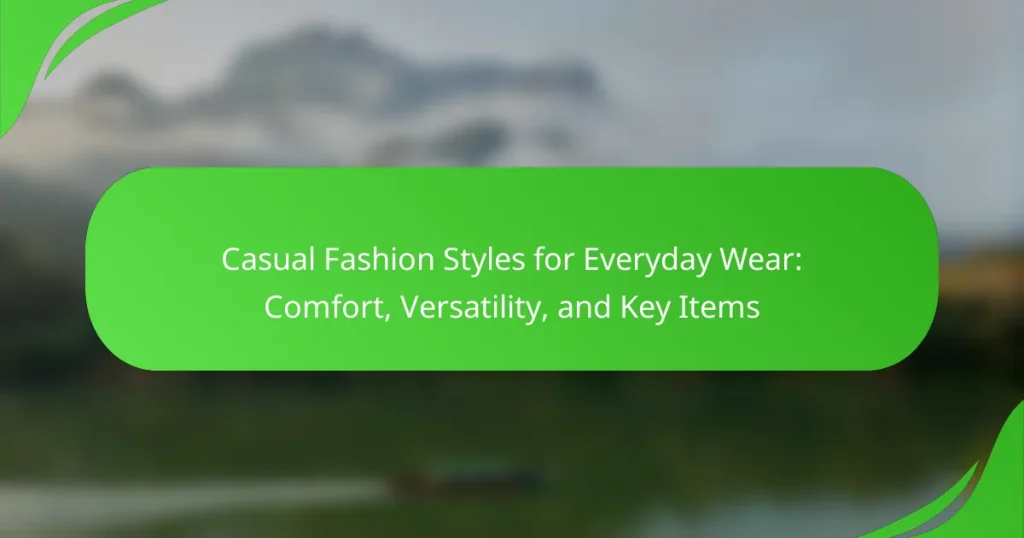 Casual Fashion Styles for Everyday Wear: Comfort, Versatility, and Key Items