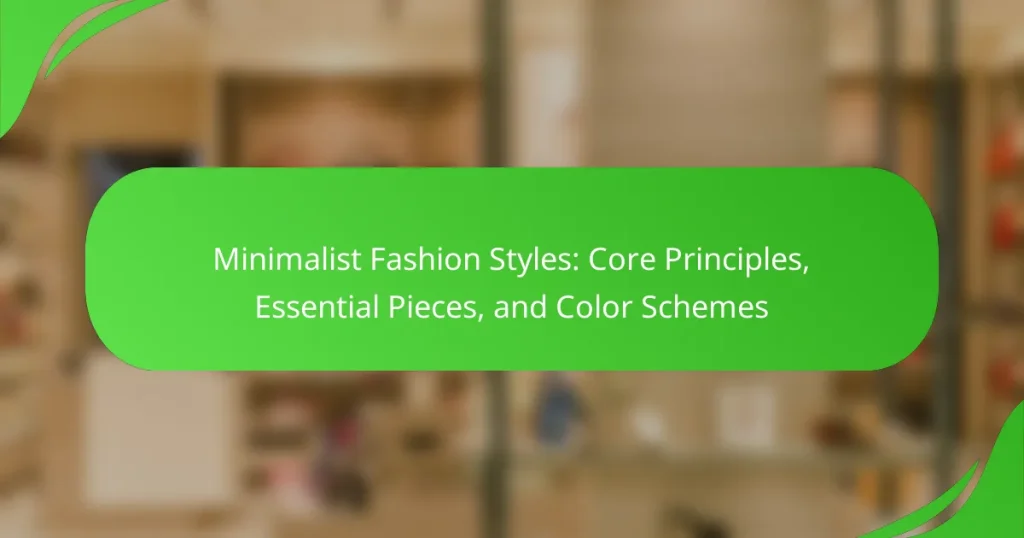 Minimalist Fashion Styles: Core Principles, Essential Pieces, and Color Schemes