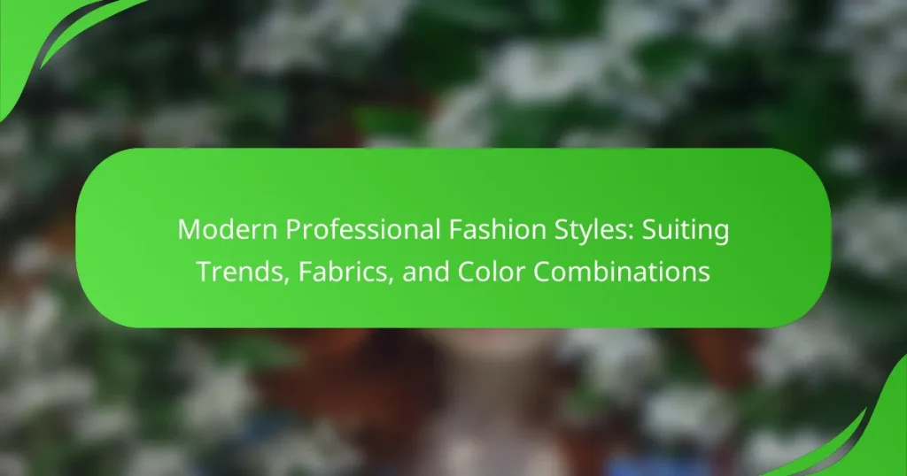 Modern Professional Fashion Styles: Suiting Trends, Fabrics, and Color Combinations