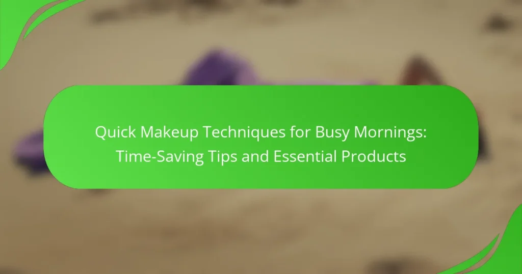 Quick Makeup Techniques for Busy Mornings: Time-Saving Tips and Essential Products