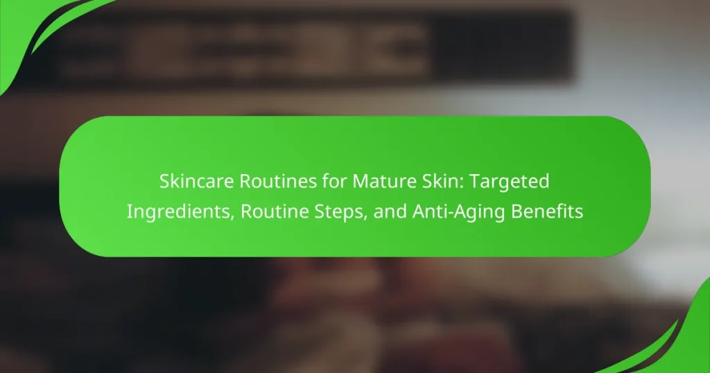 Skincare Routines for Mature Skin: Targeted Ingredients, Routine Steps, and Anti-Aging Benefits