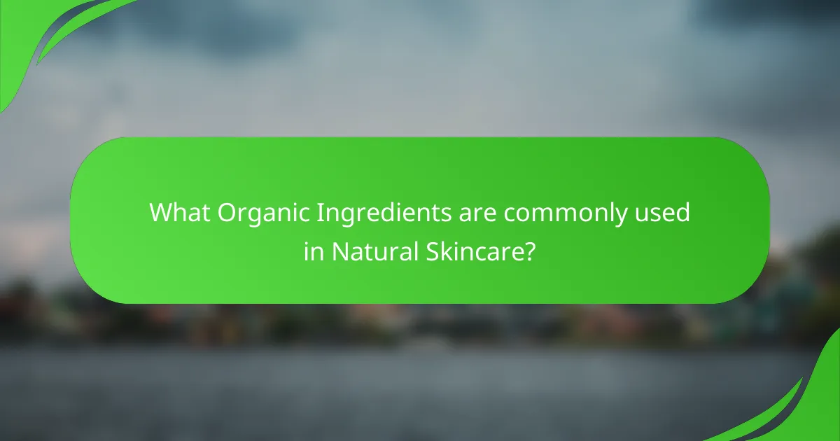 What Organic Ingredients are commonly used in Natural Skincare?